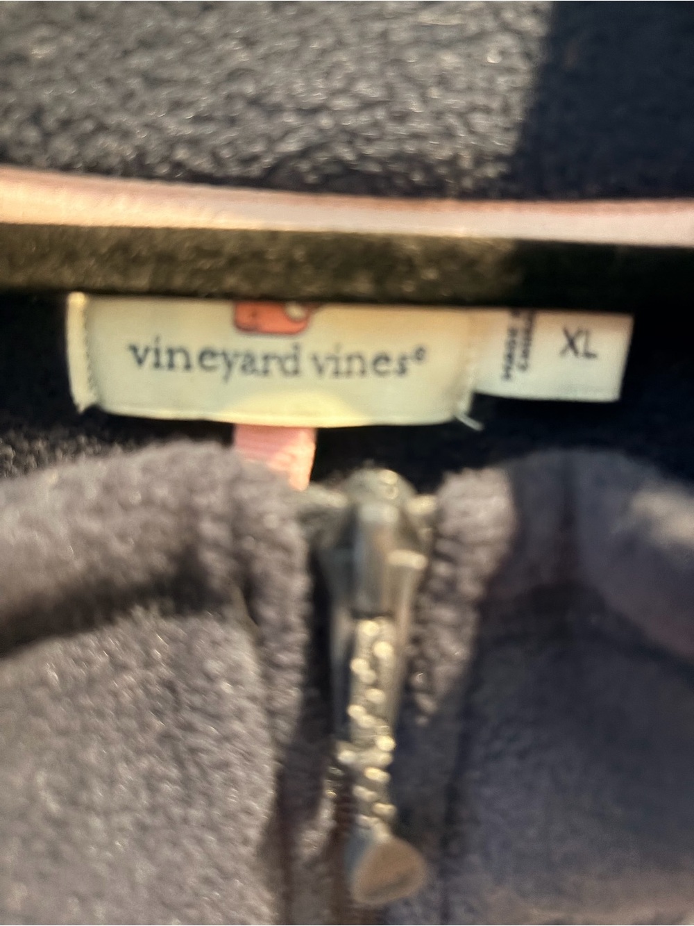 Vineyard Vines Navy New england Partits Teddy Fleece Zip Jacket